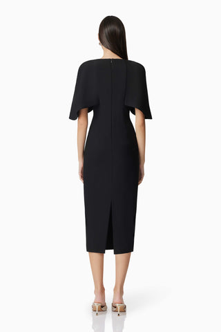 Elliatt Gia Cape Midi Dress - Black