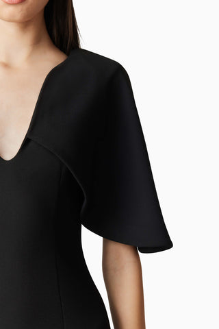 Elliatt Gia Cape Midi Dress - Black