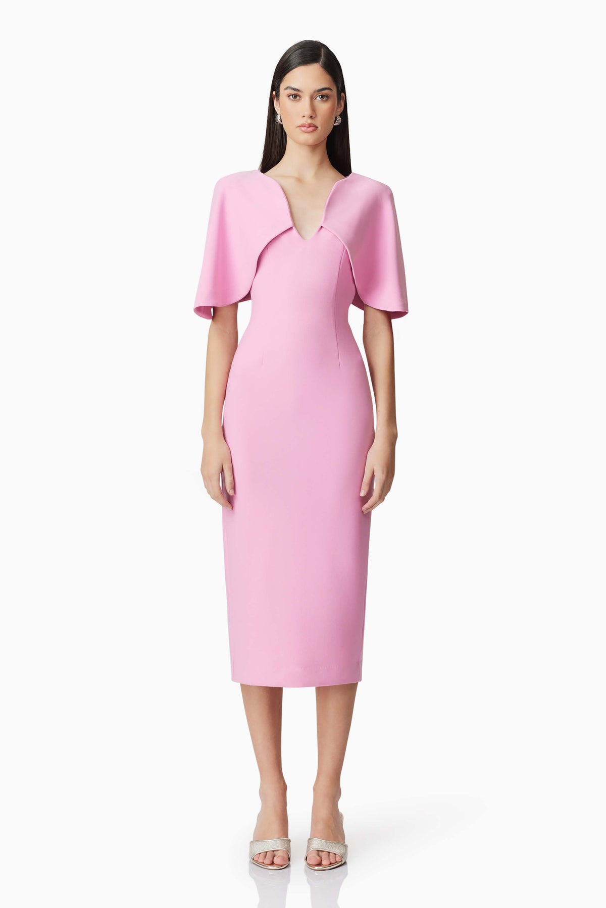 Elliatt Gia Cape Midi Dress - Sugar Pink