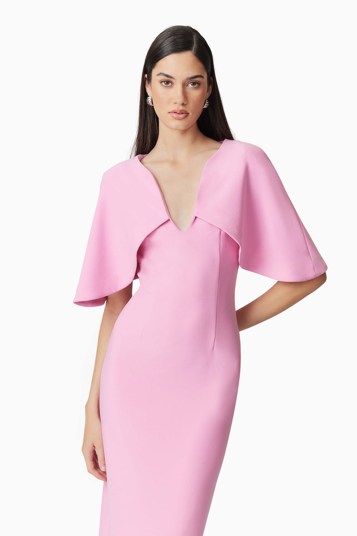 Elliatt Gia Cape Midi Dress - Sugar Pink