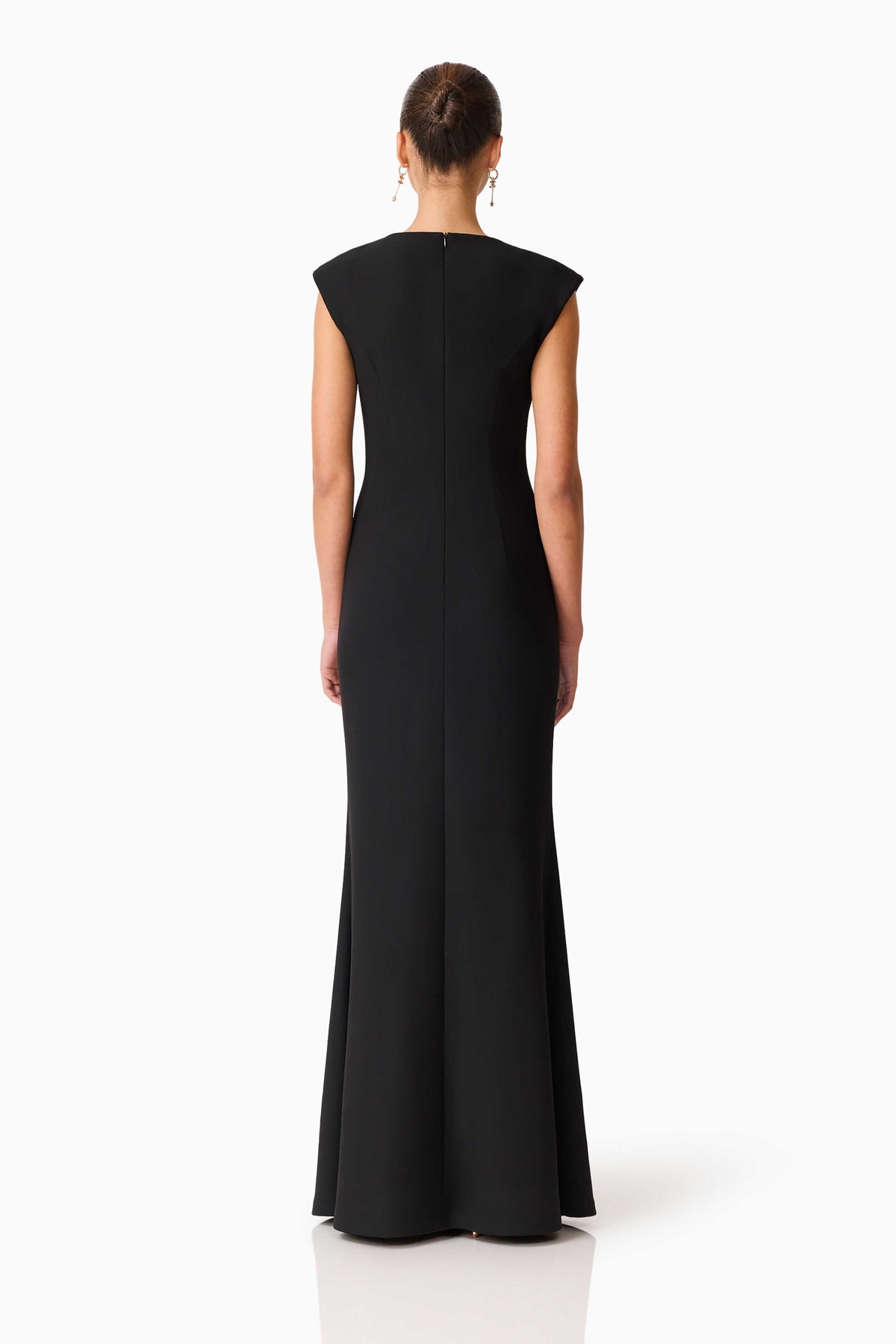 Elliatt Veda Boatneck Sequin Gown - Black