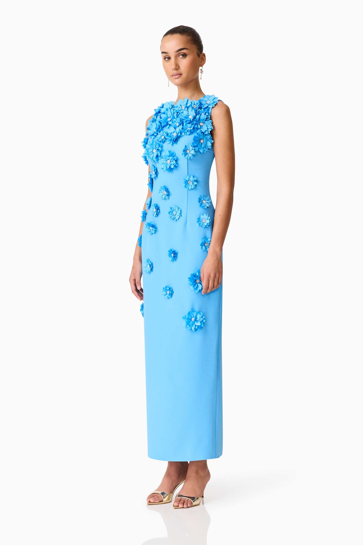 Elliatt Dali Floral Gown - Blue