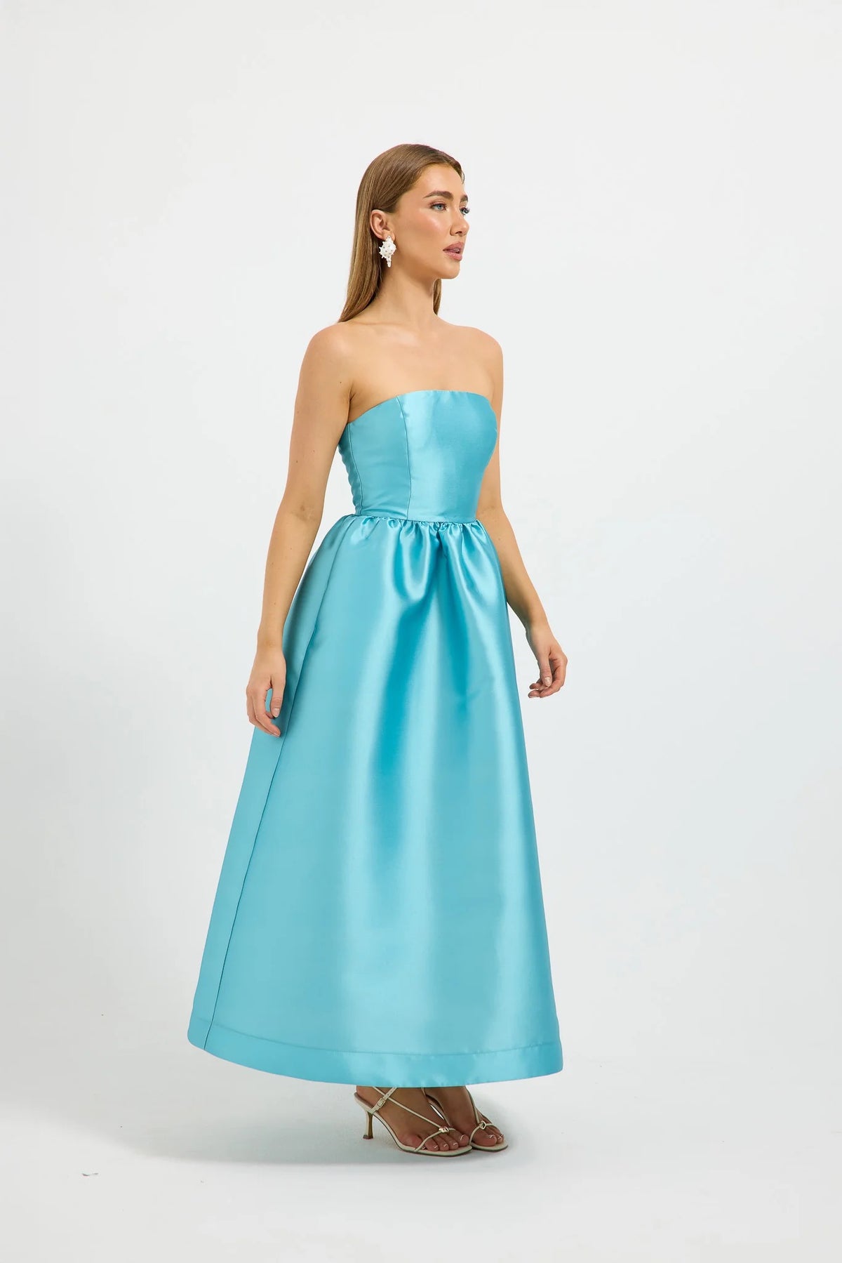 Pasduchas Kai Strapless Midi Dress - Teal