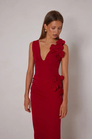 Elle Zeitoune Alyana Dress - Crimson