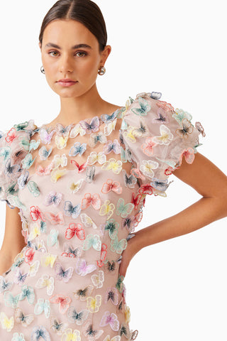 Elliatt Aviva Puff Sleeve Mini Dress - Multi