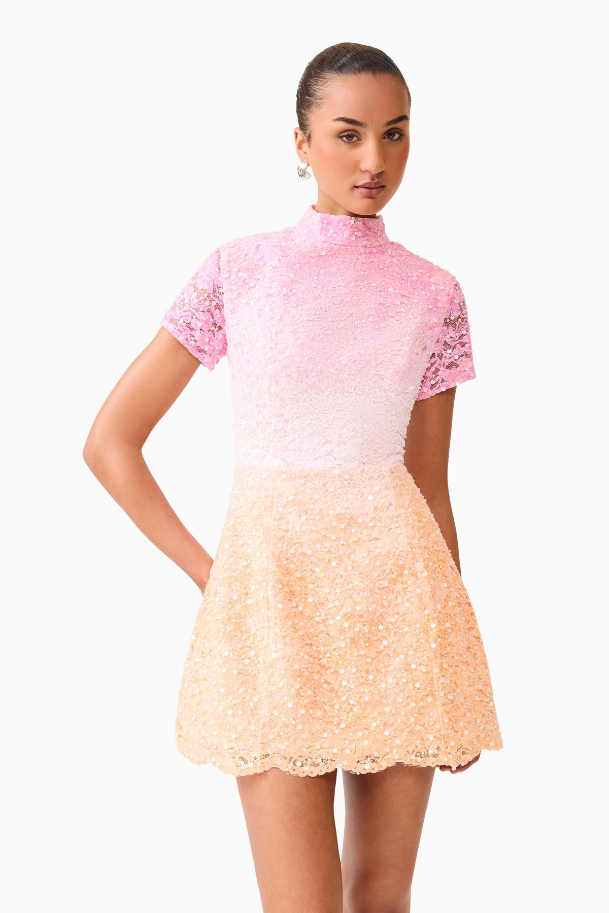 Elliatt Lumira Tulip Mini Dress - Pink Ombre