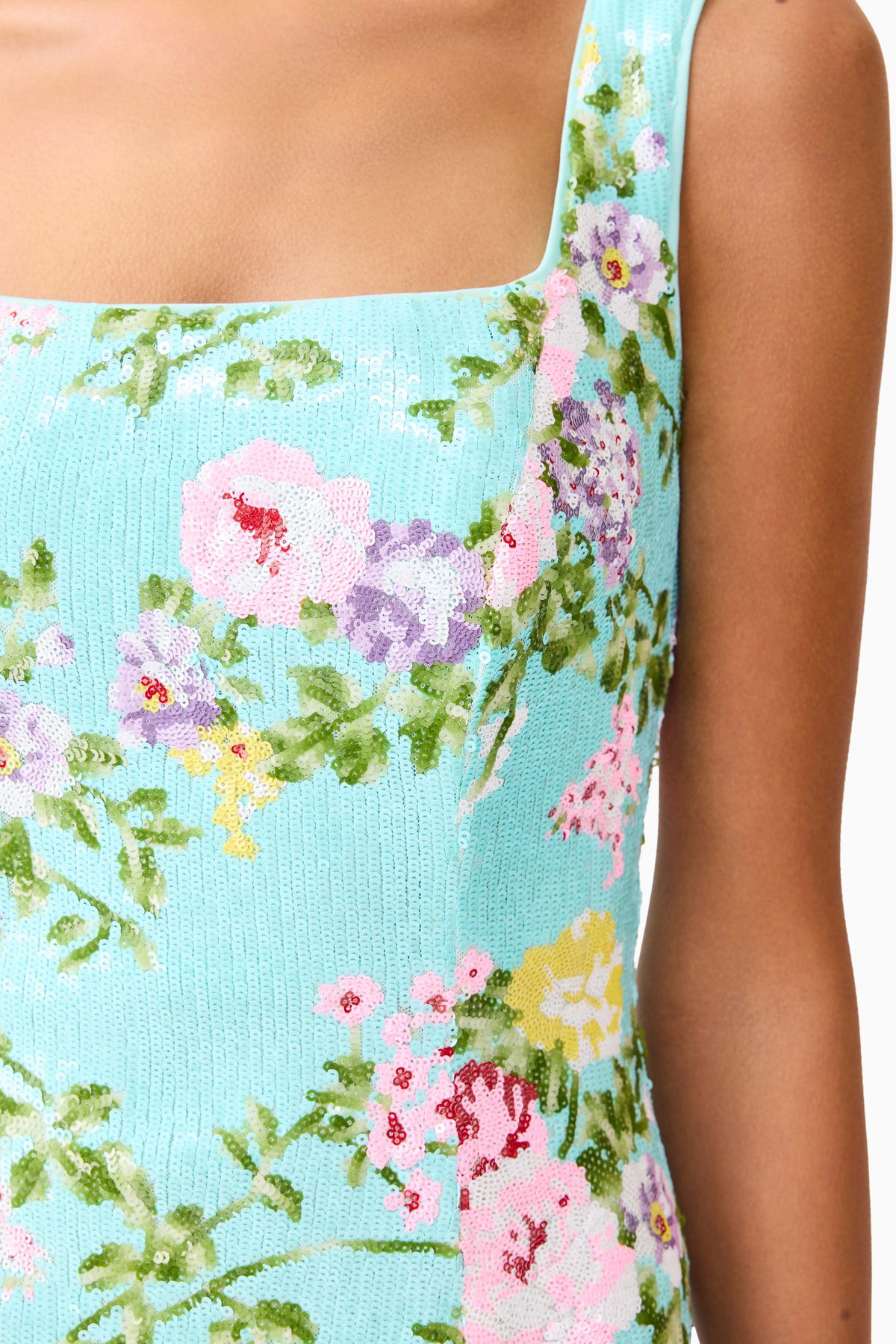 Elliatt Emmeline Square Neck Mini Dress - Mint Green