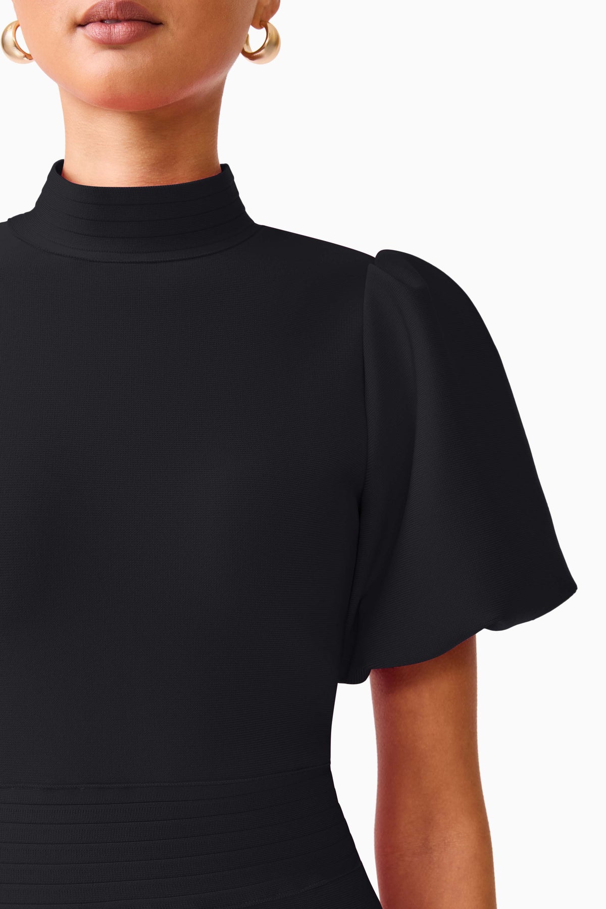 Elliatt Naomi Puff Sleeve Mini Dress - Black