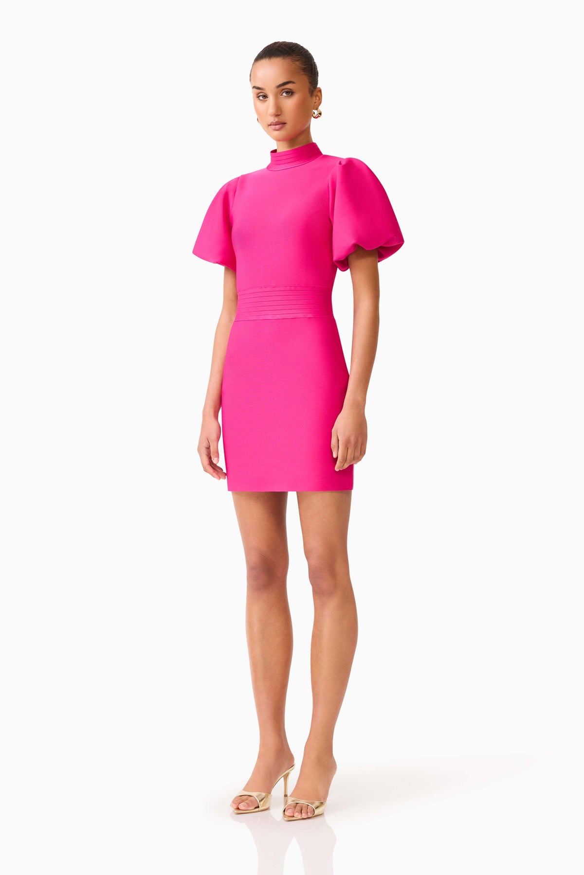 Elliatt Naomi Puff Sleeve Mini Dress - Raspberry Pink