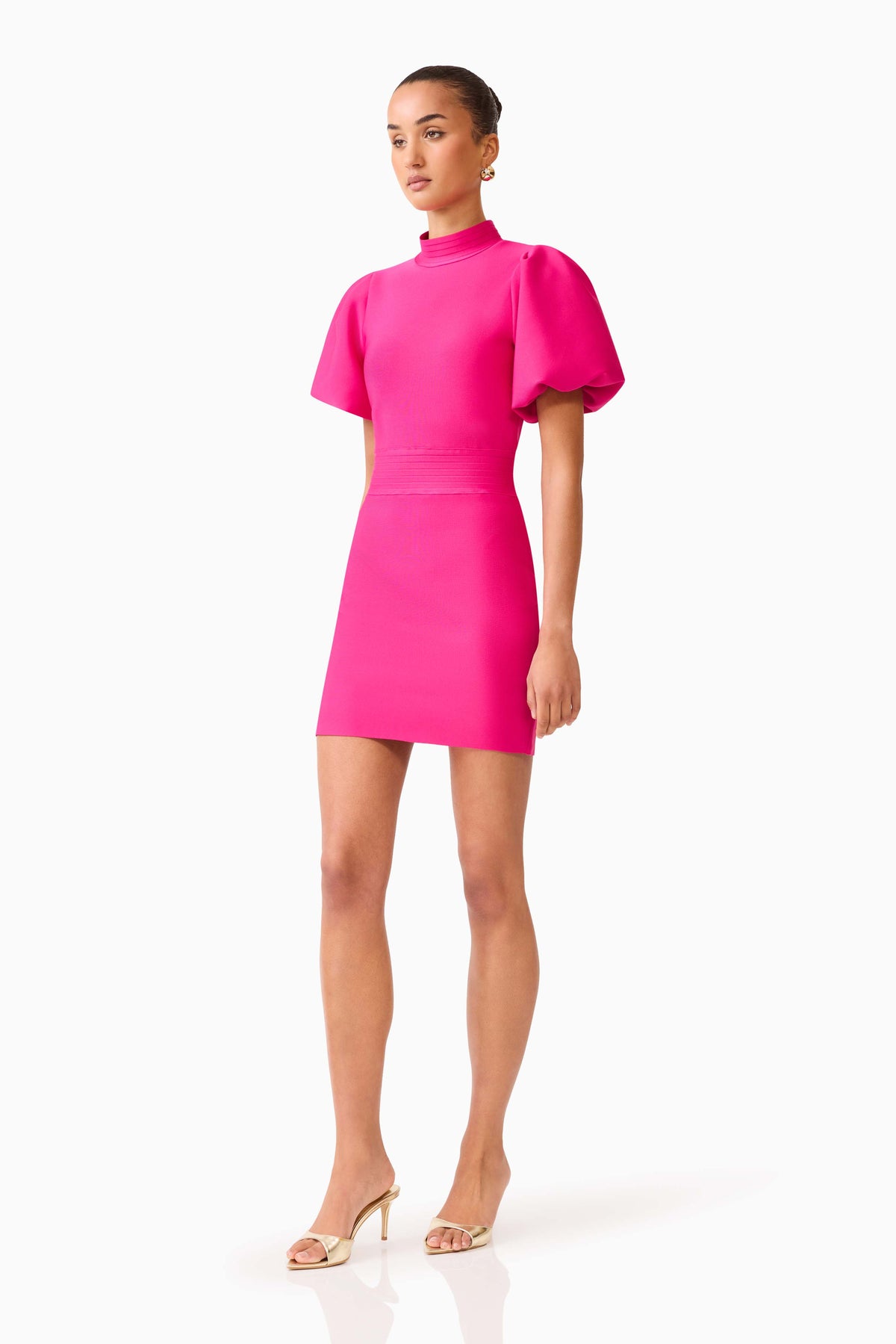 Elliatt Naomi Puff Sleeve Mini Dress - Raspberry Pink