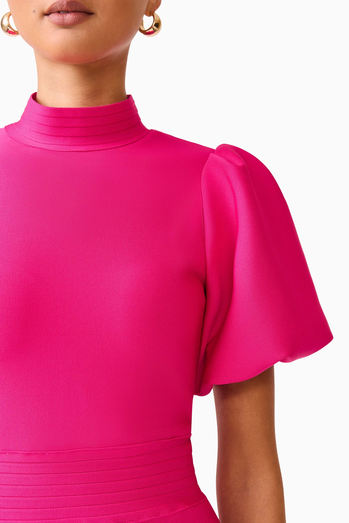 Elliatt Naomi Puff Sleeve Mini Dress - Raspberry Pink