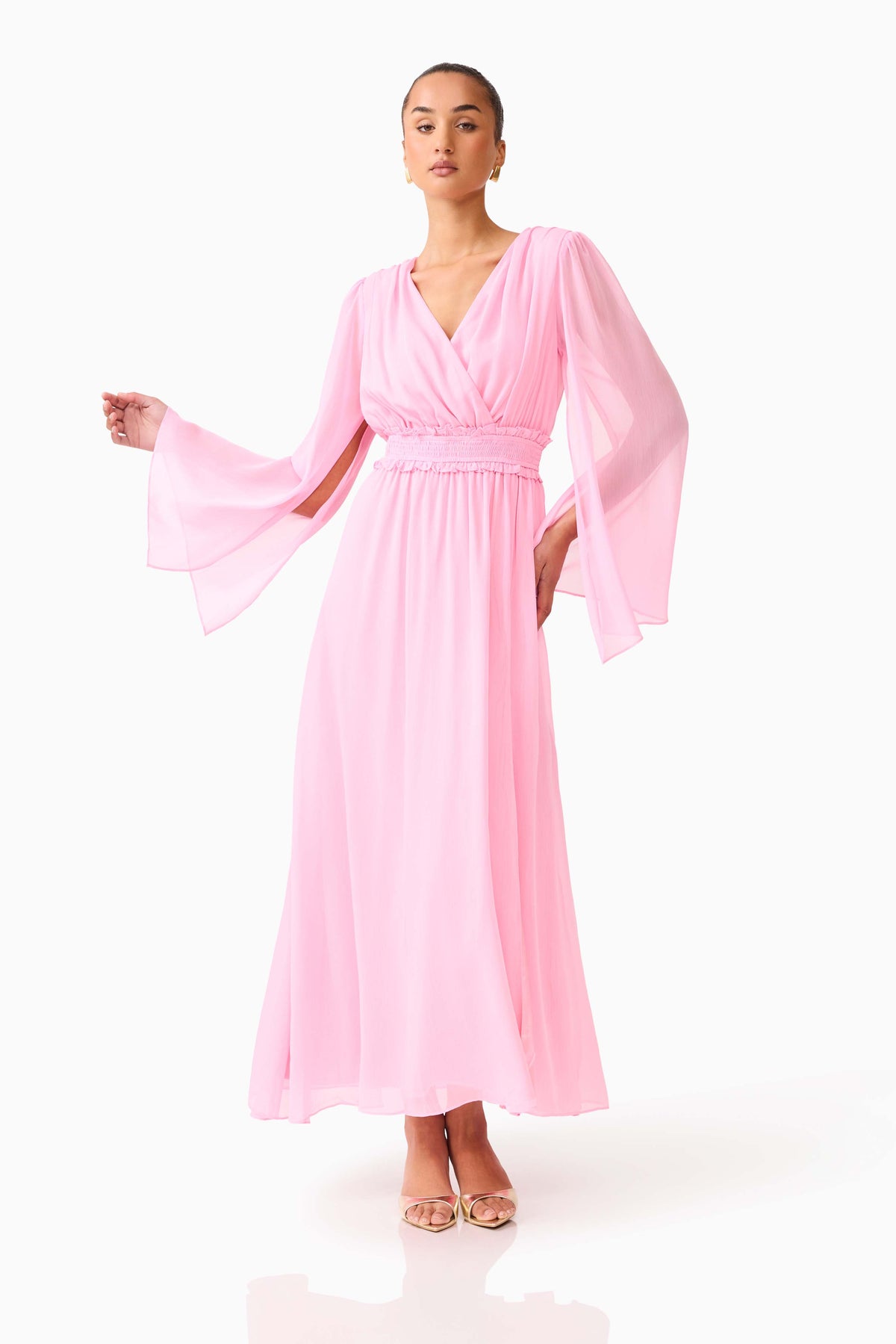Elliatt Poppy Long Sleeve Gown - Pink