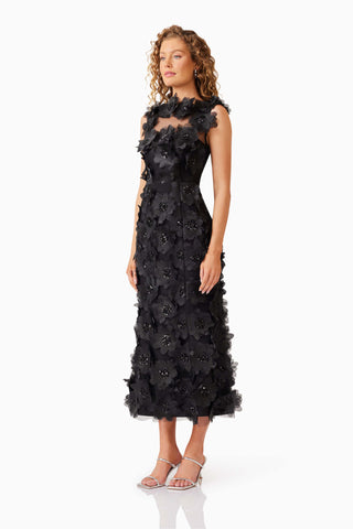 Elliatt Cherry Blossom Midi Dress - Black