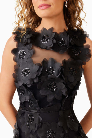 Elliatt Cherry Blossom Midi Dress - Black