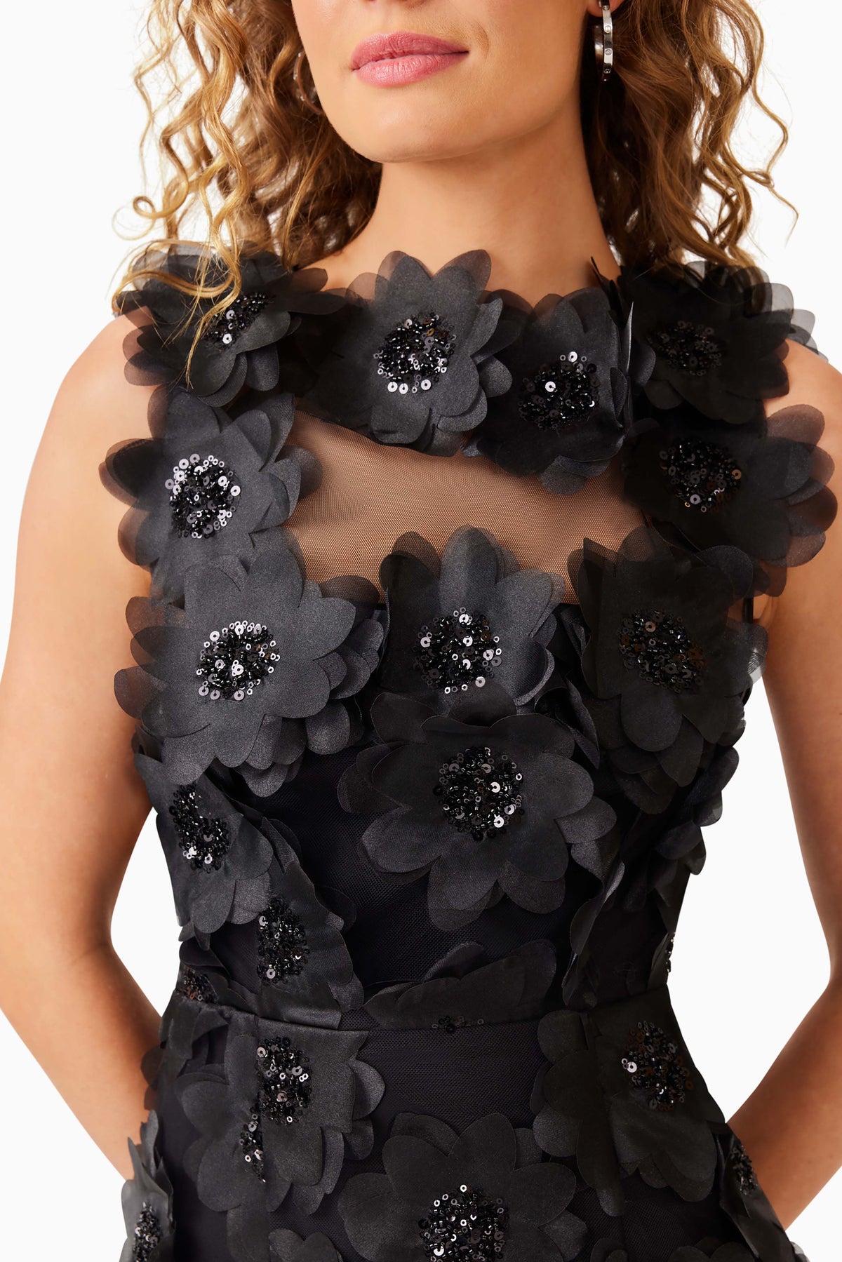 Elliatt Cherry Blossom Midi Dress - Black