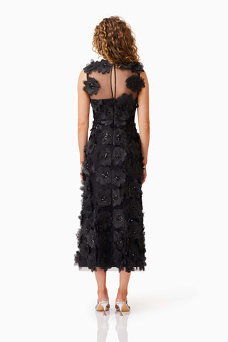 Elliatt Cherry Blossom Midi Dress - Black