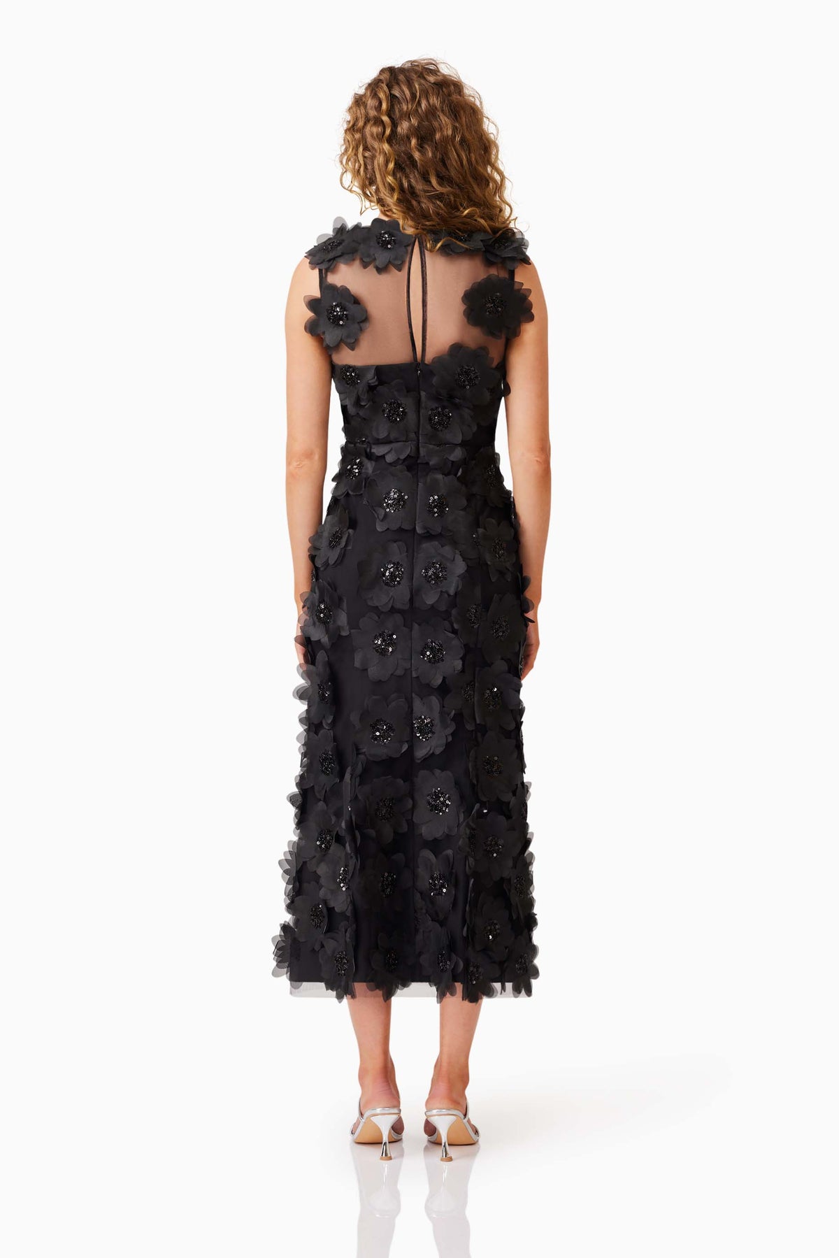 Elliatt Cherry Blossom Midi Dress - Black