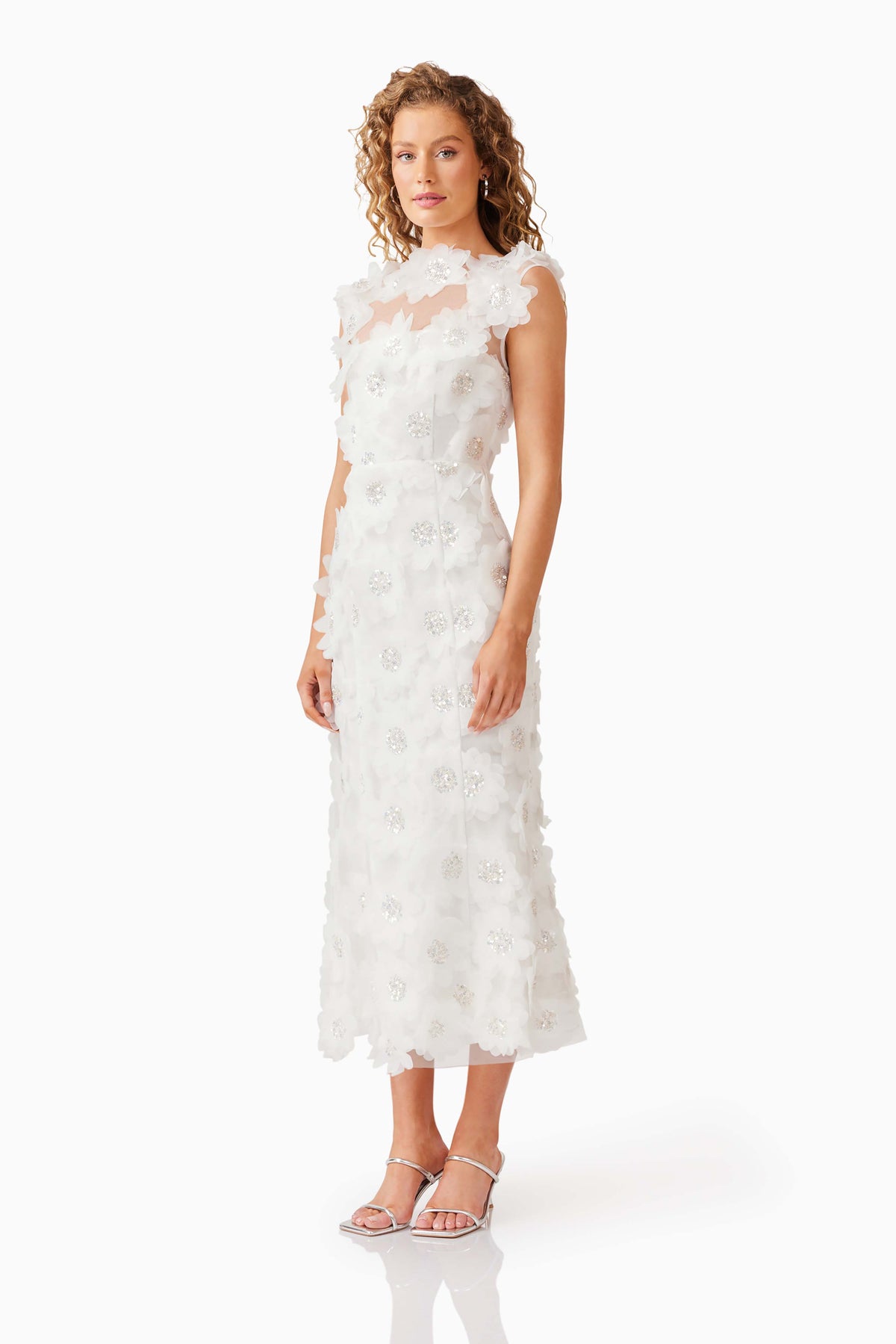 Elliatt Cherry Blossom Midi Dress - Ivory
