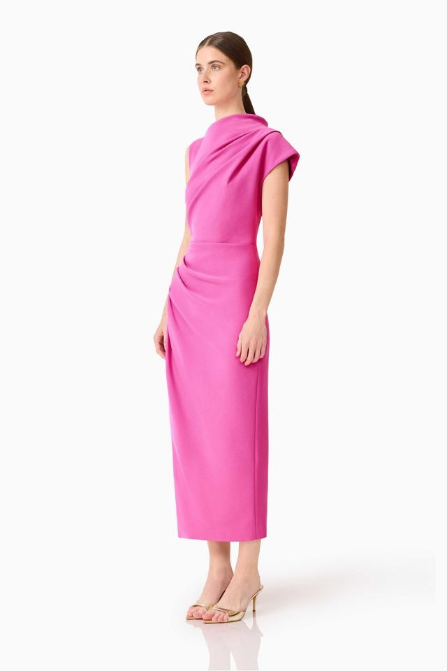 Elliatt Chantal Asymmetrical Midi Dress - Pink