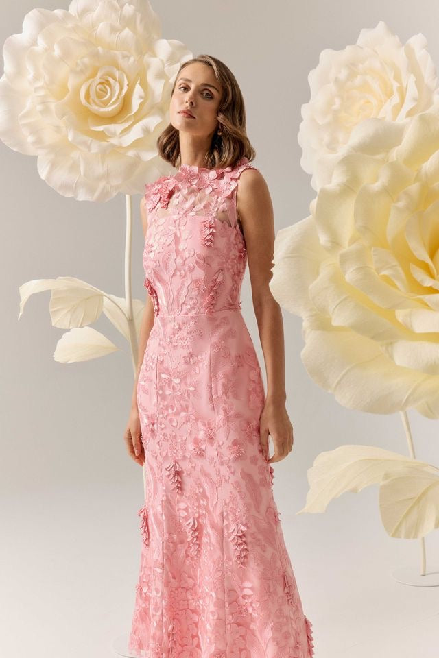 Elliatt Monique High Neck Gown - Pink