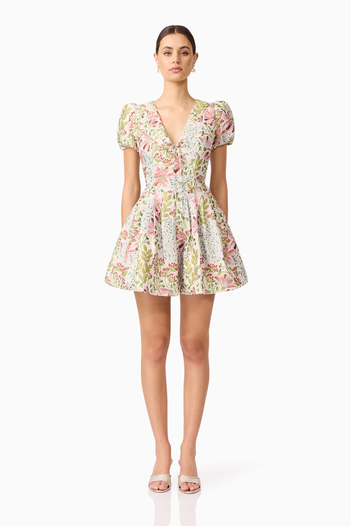 Elliatt Calaantha Puff Sleeve Mini Dress - Multi