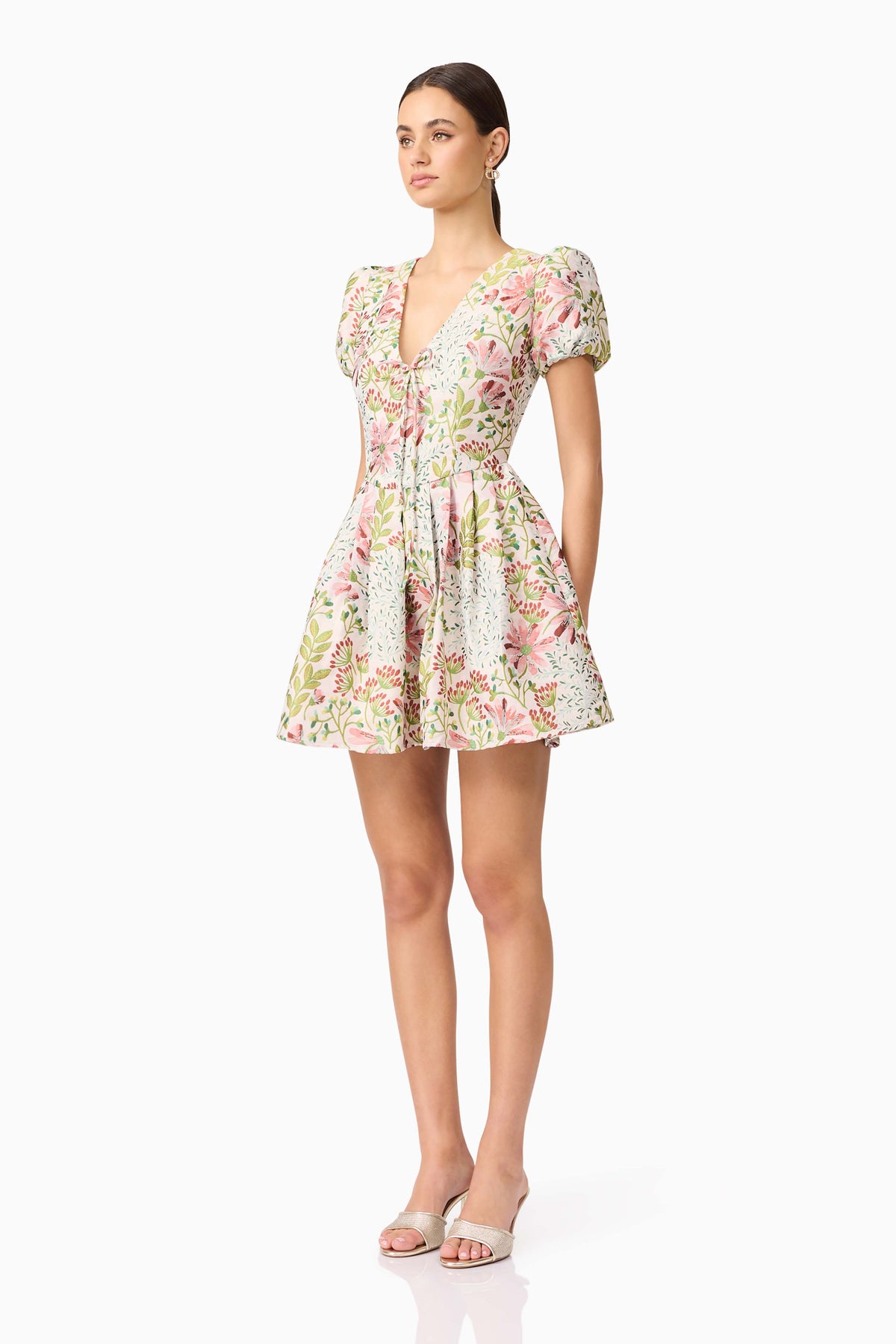 Elliatt Calaantha Puff Sleeve Mini Dress - Multi