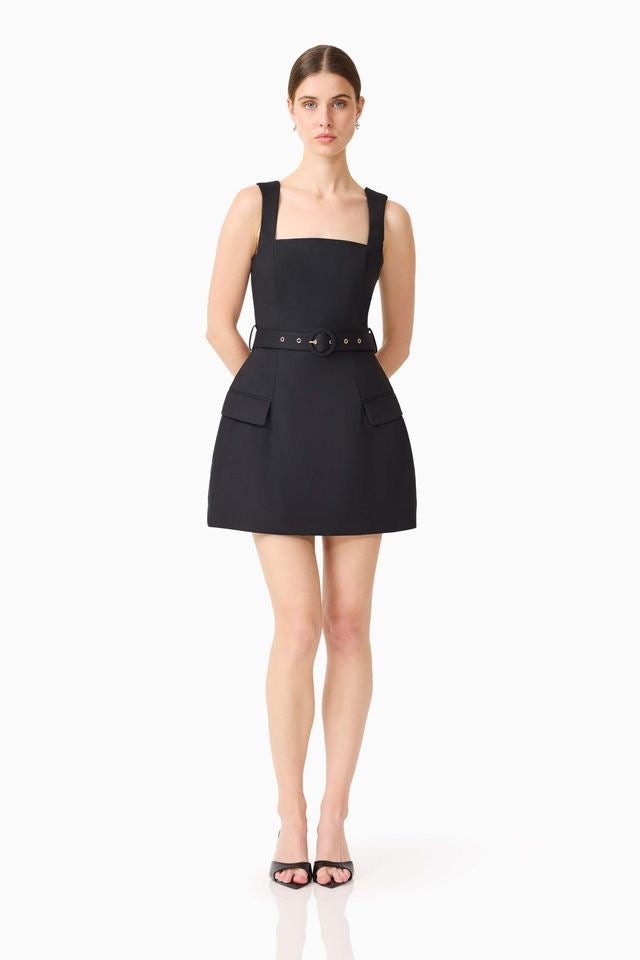 Elliatt Nydia Square Neck Mini Dress - Black