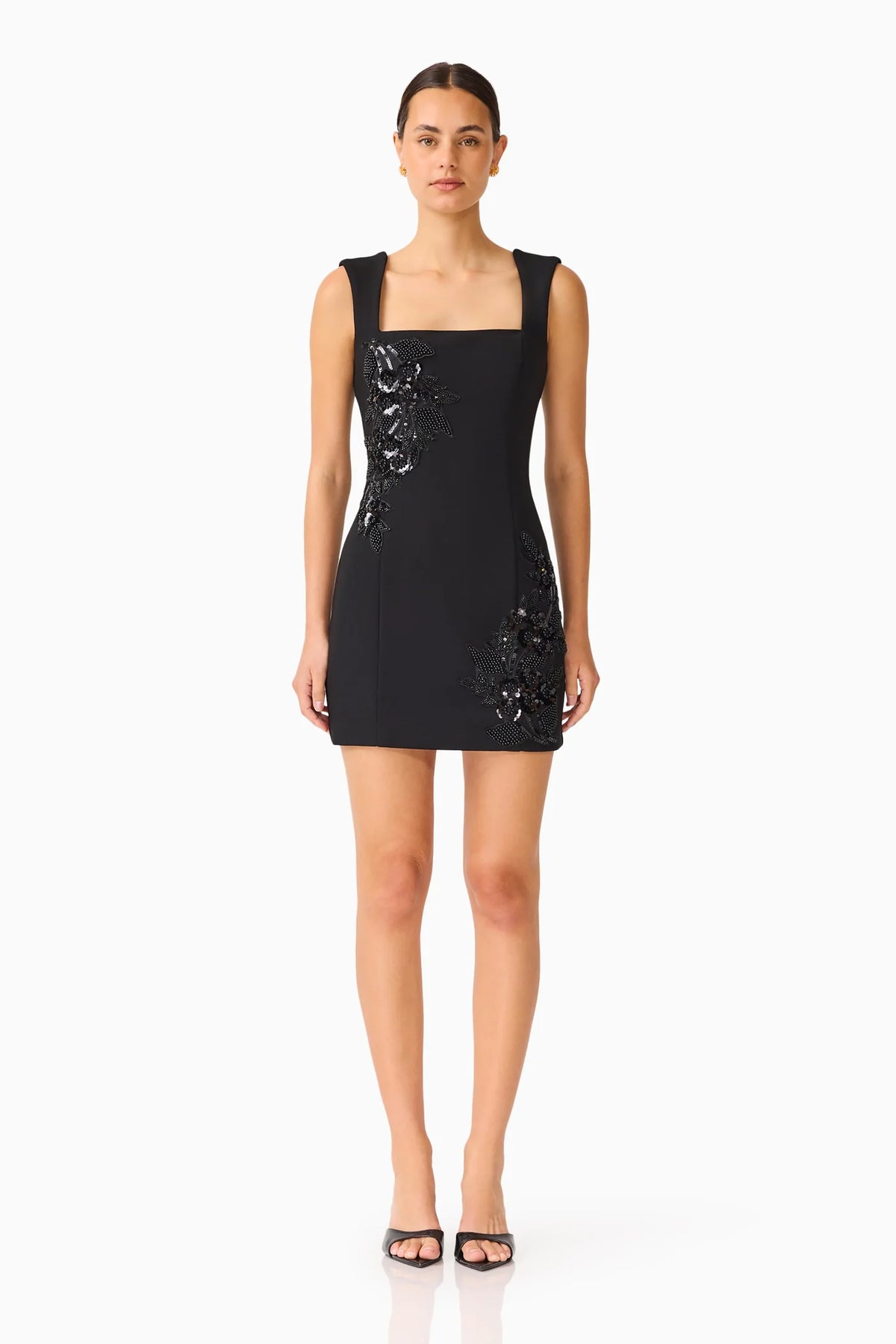 Elliatt Odelia Beaded Mini Dress - Black