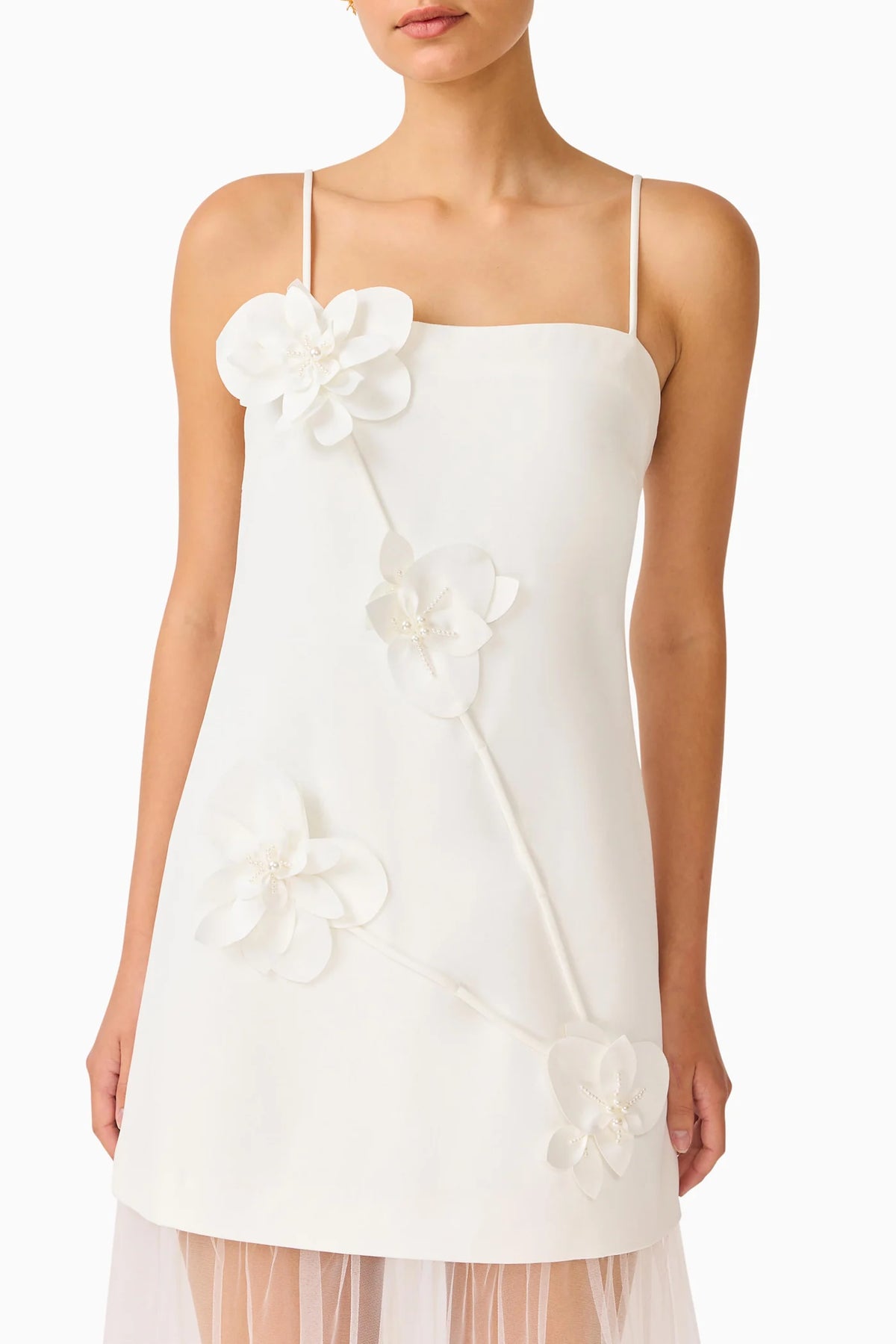 Elliatt Reina 3D Floral Gown - White