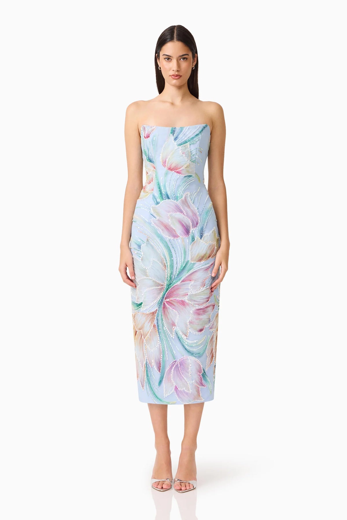 Elliatt Priselle Strapless Midi Dress - Floral Multi