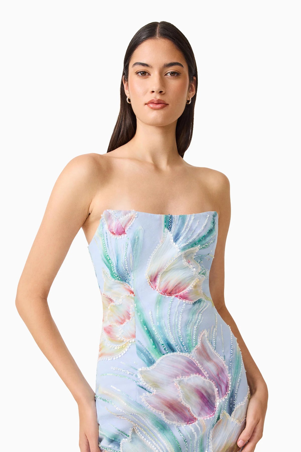 Elliatt Priselle Strapless Midi Dress - Floral Multi