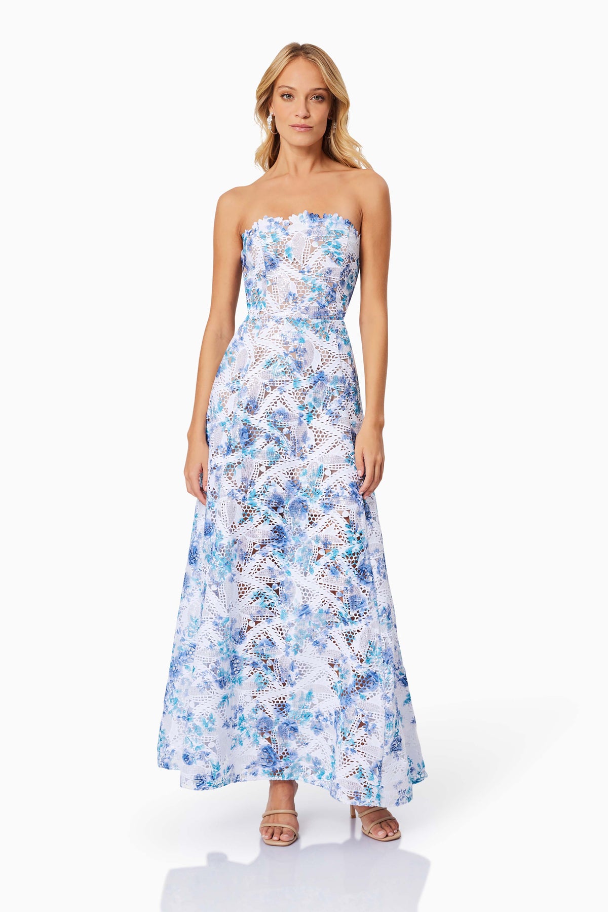 Elliatt Savannah Maxi Dress - Blue Multi - Dress Hire AU