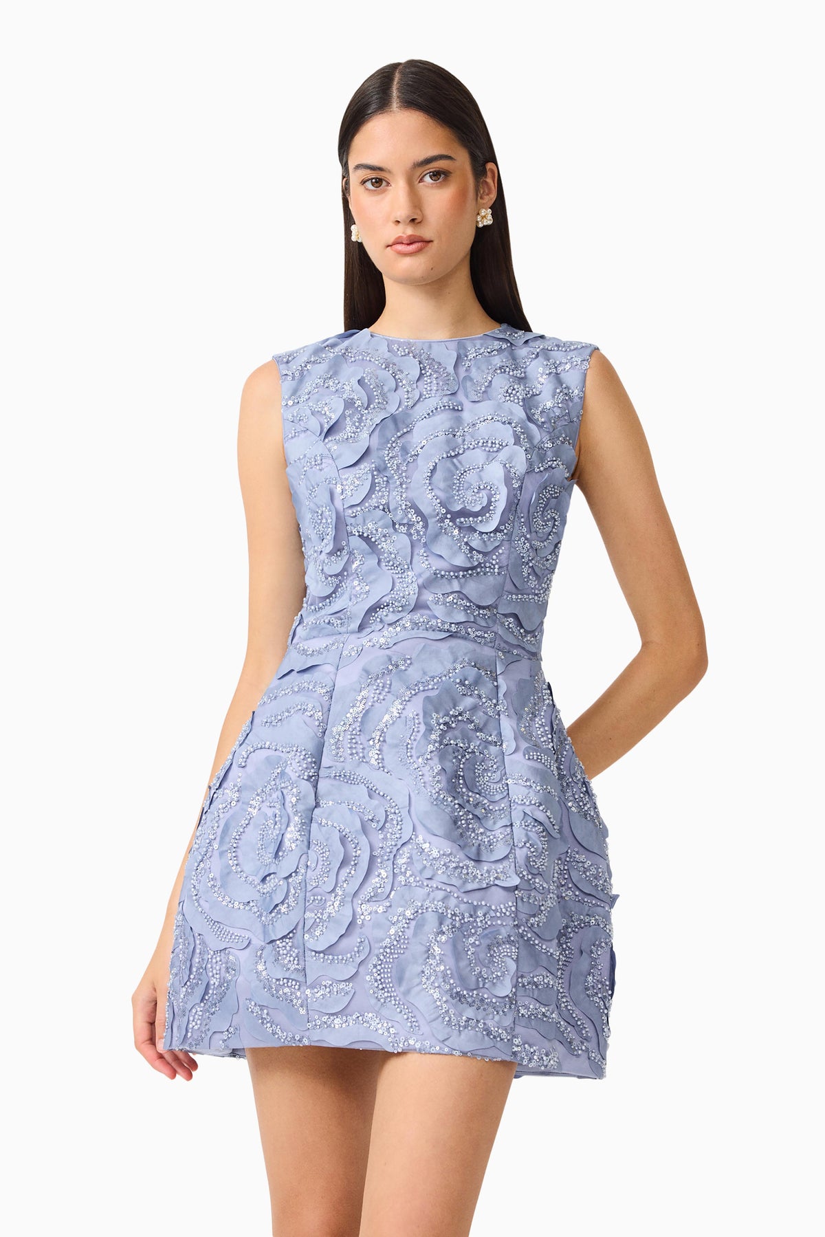 Elliatt Elisa Tulip Mini Dress - Steel Blue
