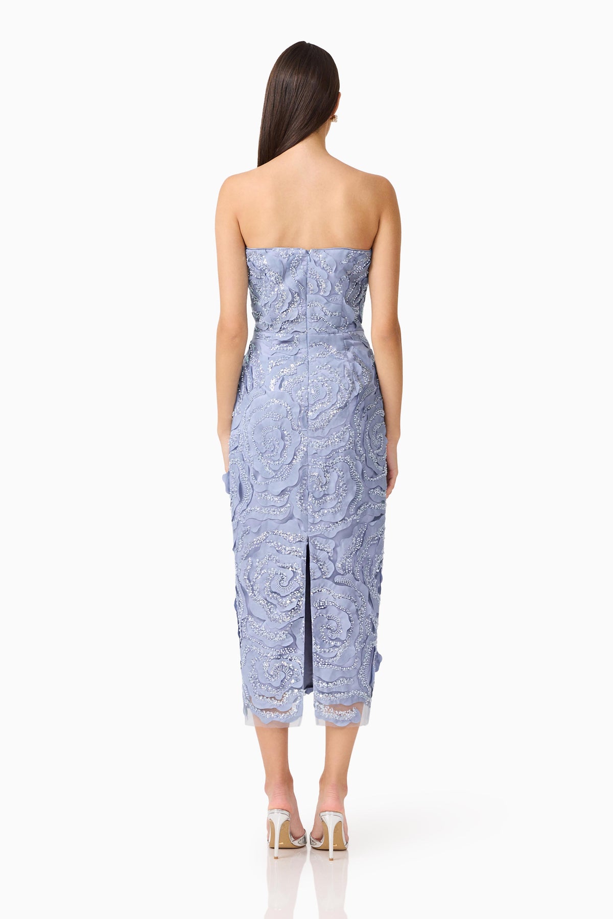 Elliatt Elisa Strapless Midi Dress - Steel Blue