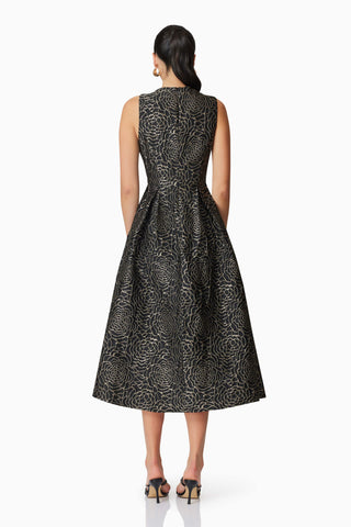 Elliatt Deanna Midi Dress - Black/Gold
