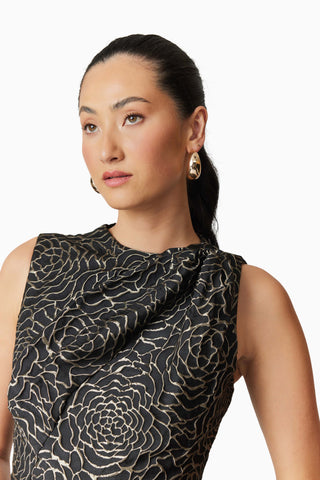 Elliatt Deanna Midi Dress - Black/Gold
