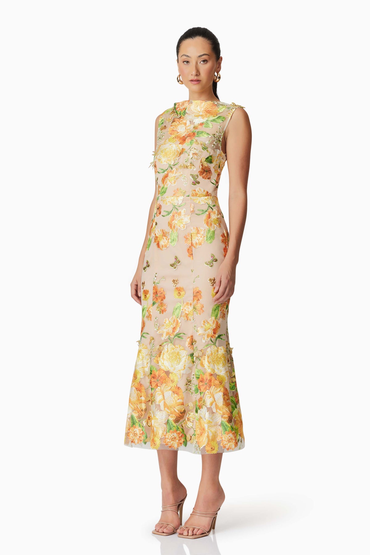 Elliatt Aella Midi Dress - Yellow Multi