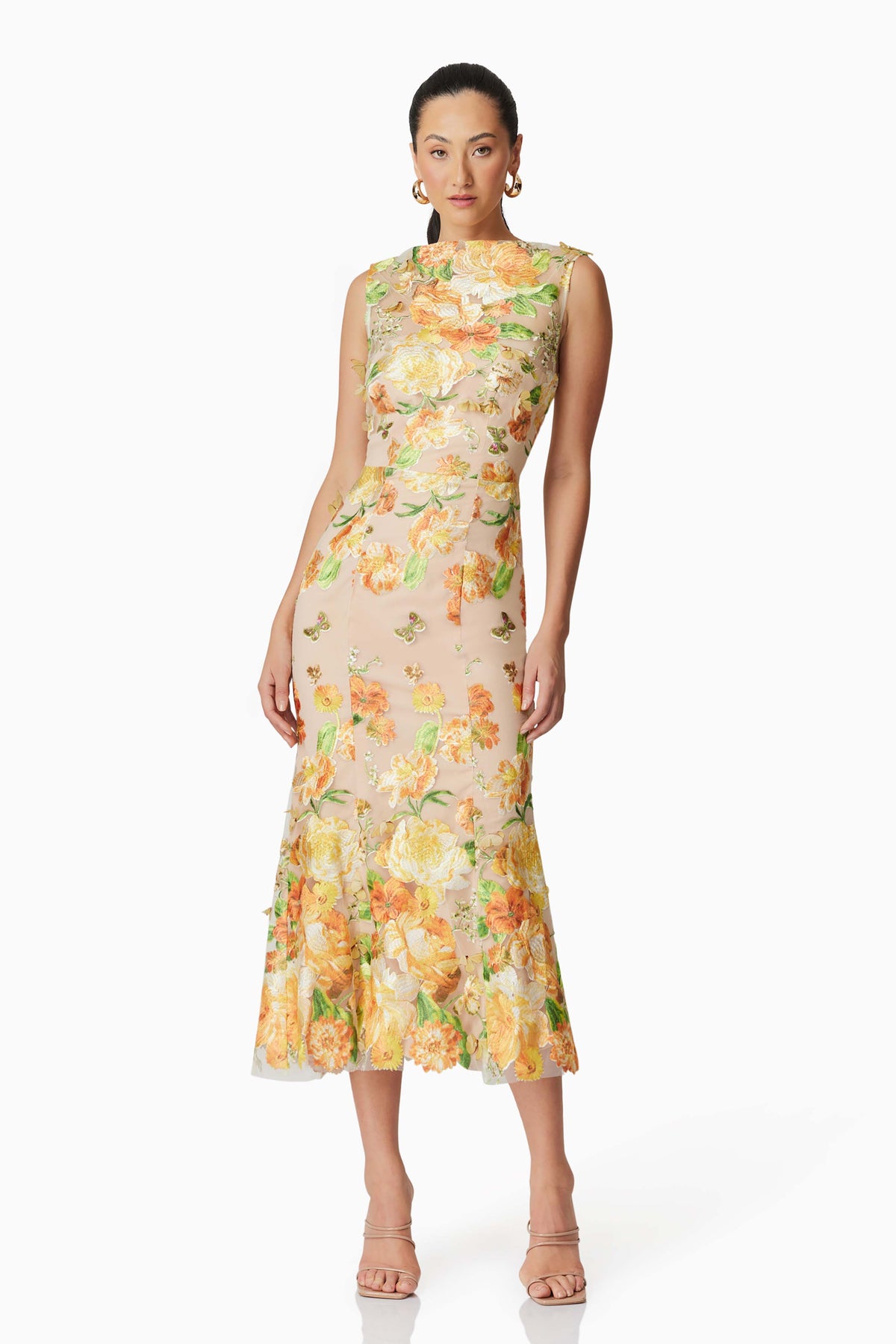 Elliatt Aella Midi Dress - Yellow Multi