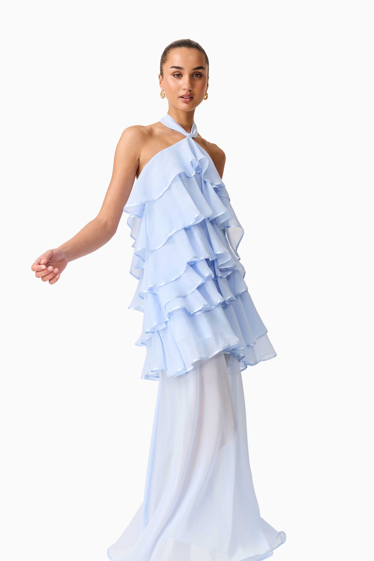 Elliatt Eliane Halterneck Maxi Dress - Blue