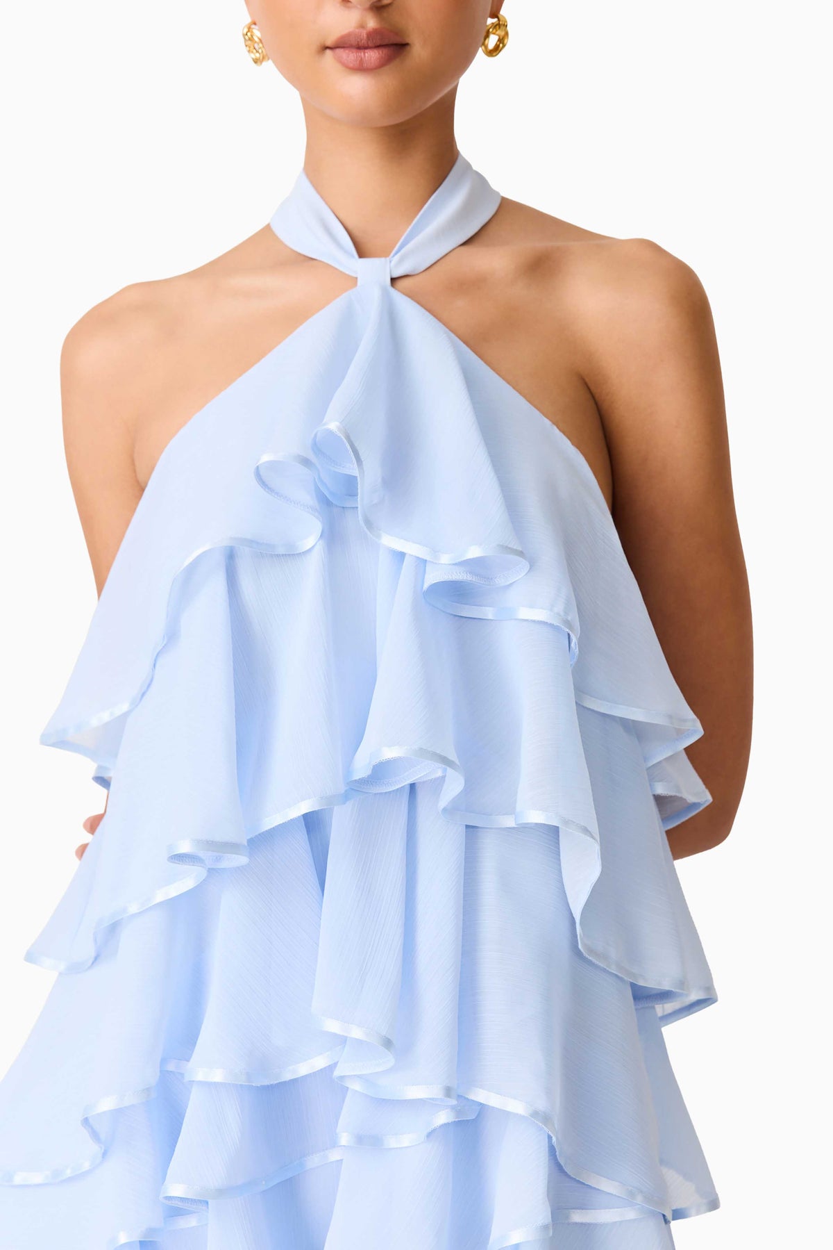 Elliatt Eliane Halterneck Maxi Dress - Blue