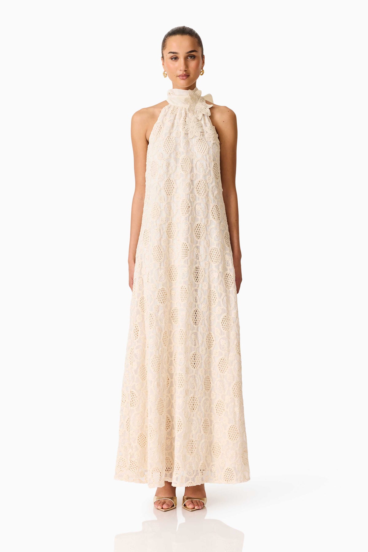 Elliatt Vessia Halterneck Maxi Dress - Cream