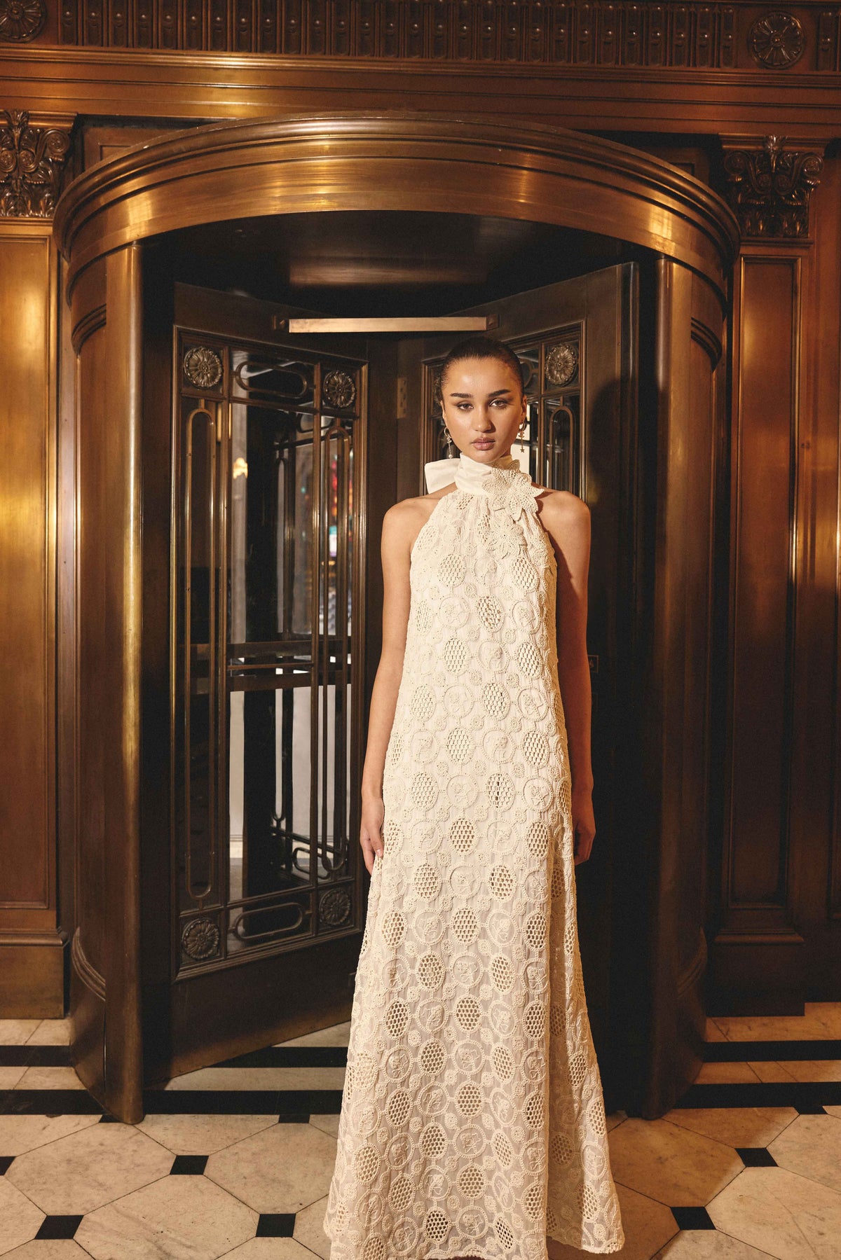 Elliatt Vessia Halterneck Maxi Dress - Cream