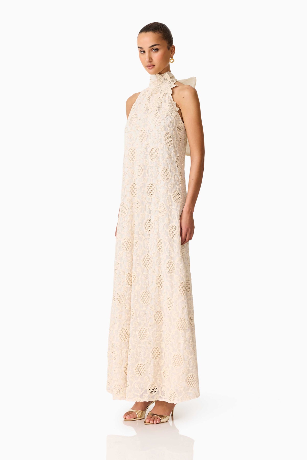 Elliatt Vessia Halterneck Maxi Dress - Cream