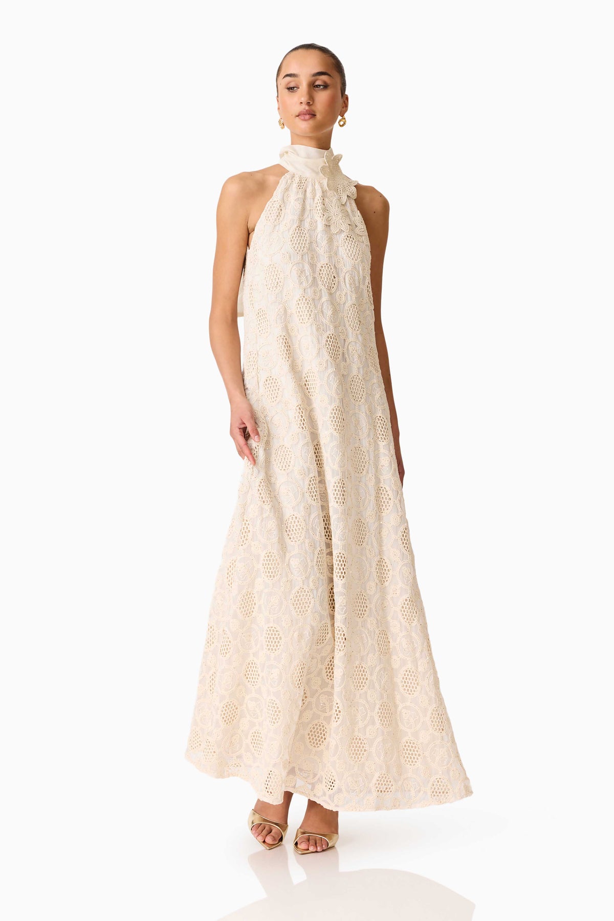 Elliatt Vessia Halterneck Maxi Dress - Cream