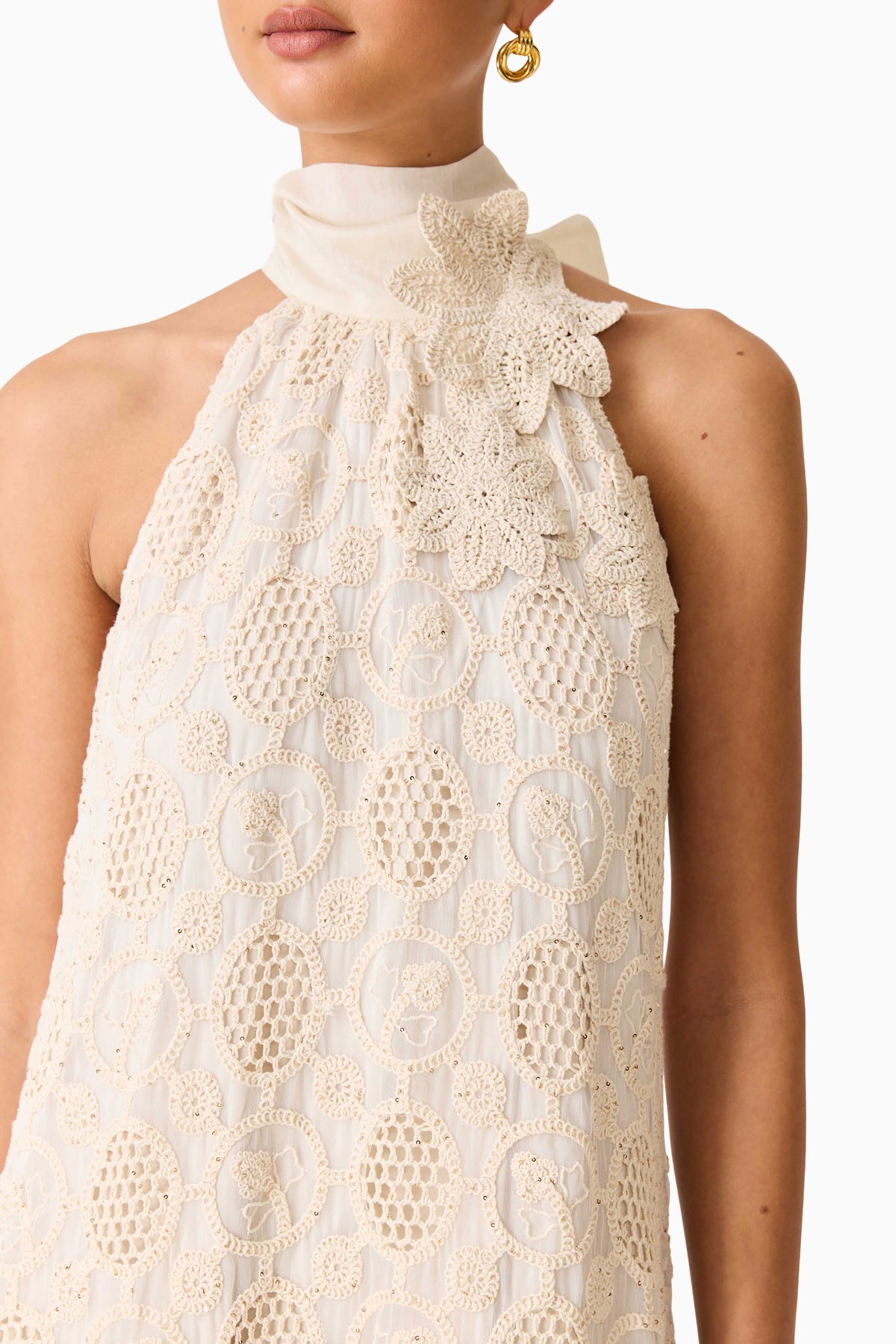 Elliatt Vessia Halterneck Maxi Dress - Cream