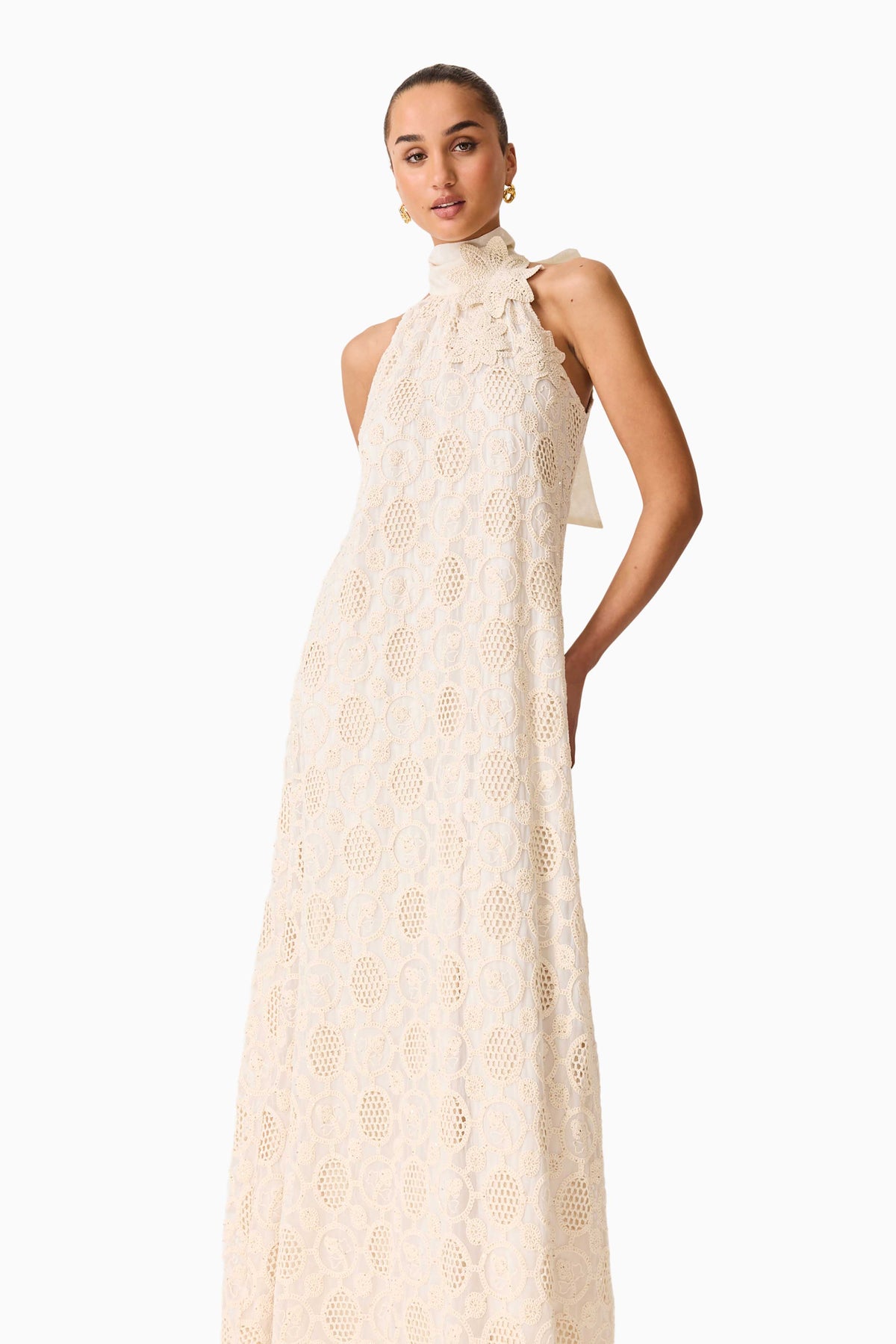 Elliatt Vessia Halterneck Maxi Dress - Cream