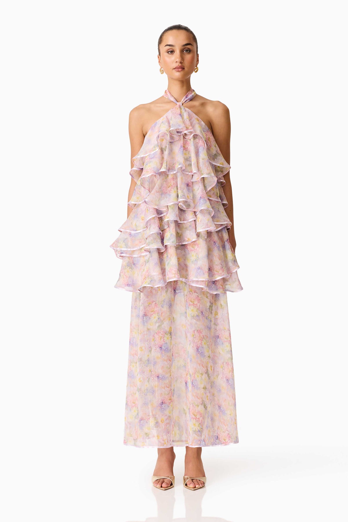 Elliatt Alindra Halterneck Maxi Dress - Floral Multi