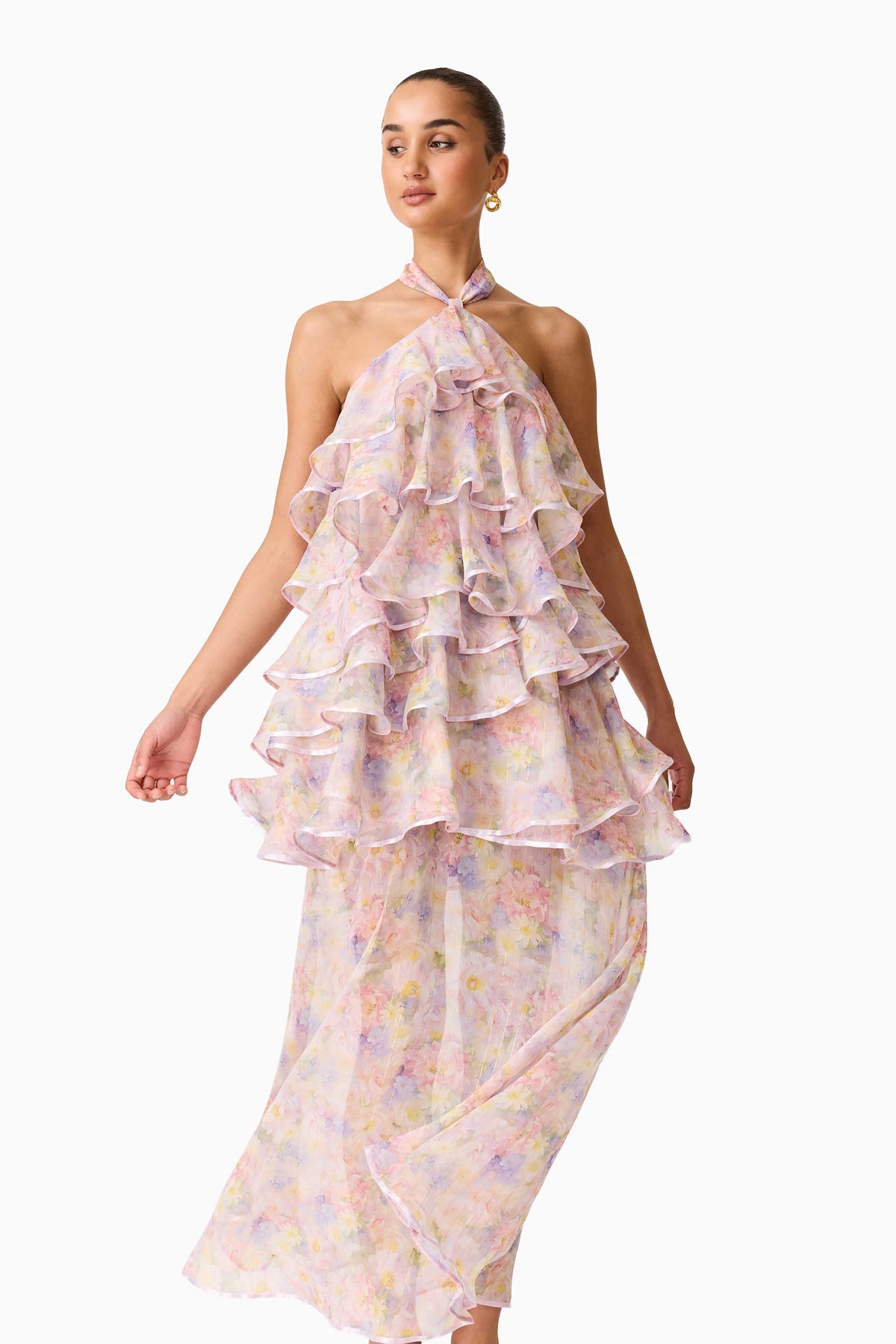 Elliatt Alindra Halterneck Maxi Dress - Floral Multi