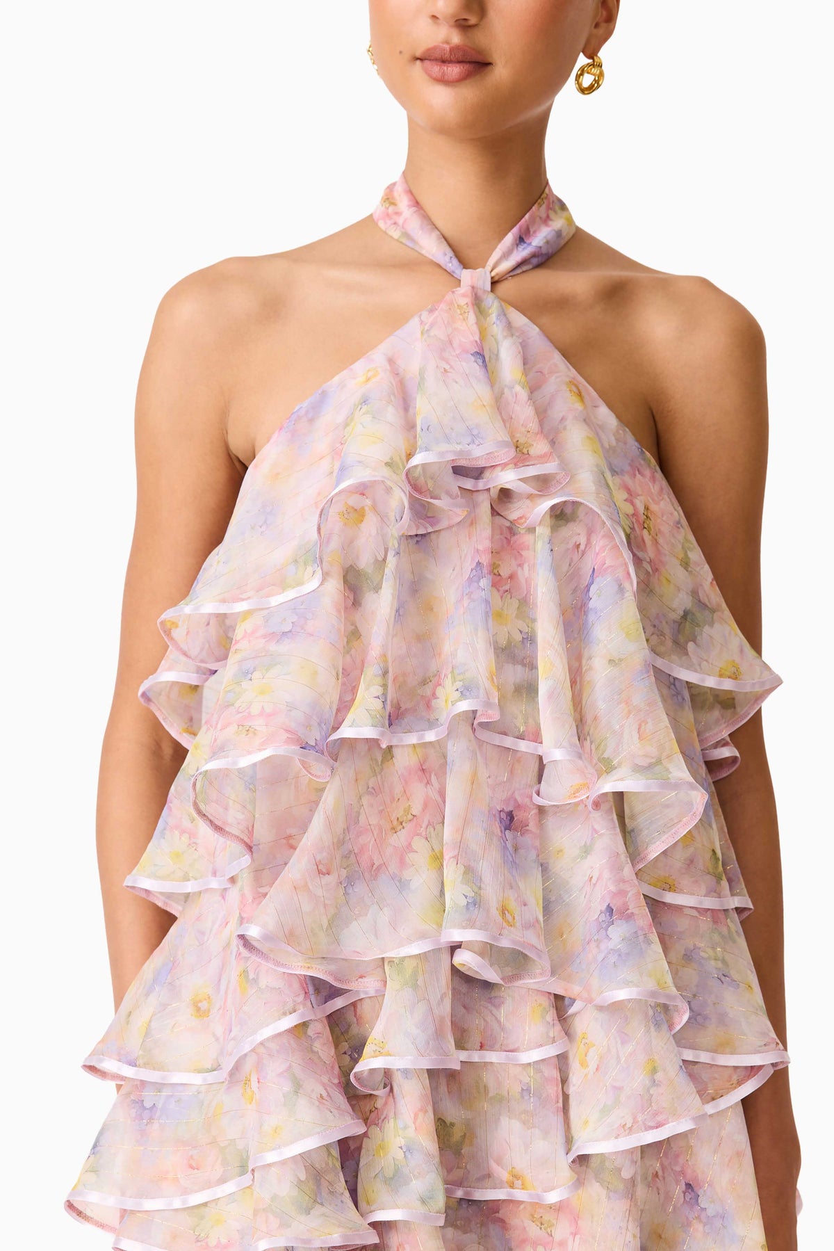 Elliatt Alindra Halterneck Maxi Dress - Floral Multi