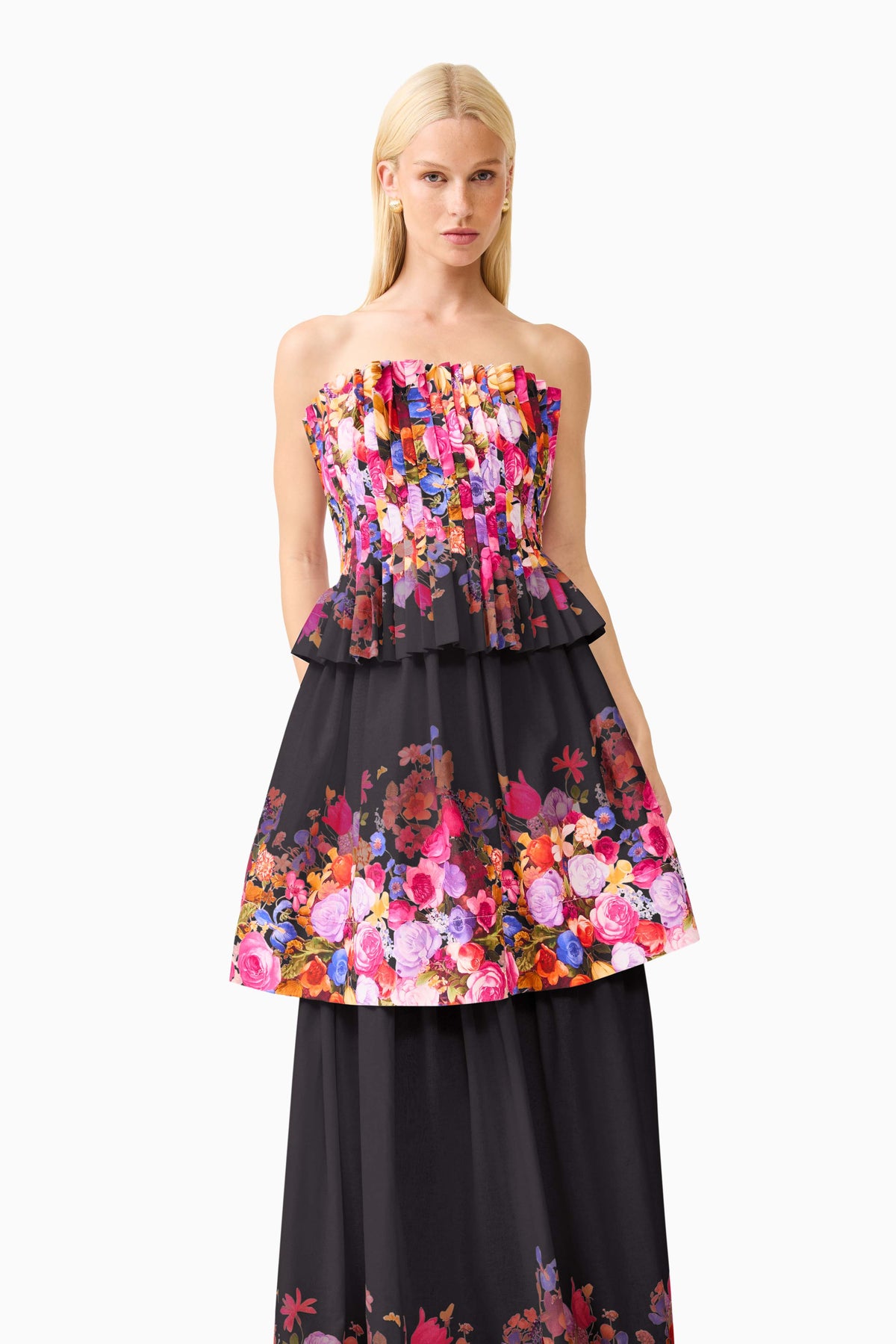 Elliatt Alice Tiered Gown - Black Multi